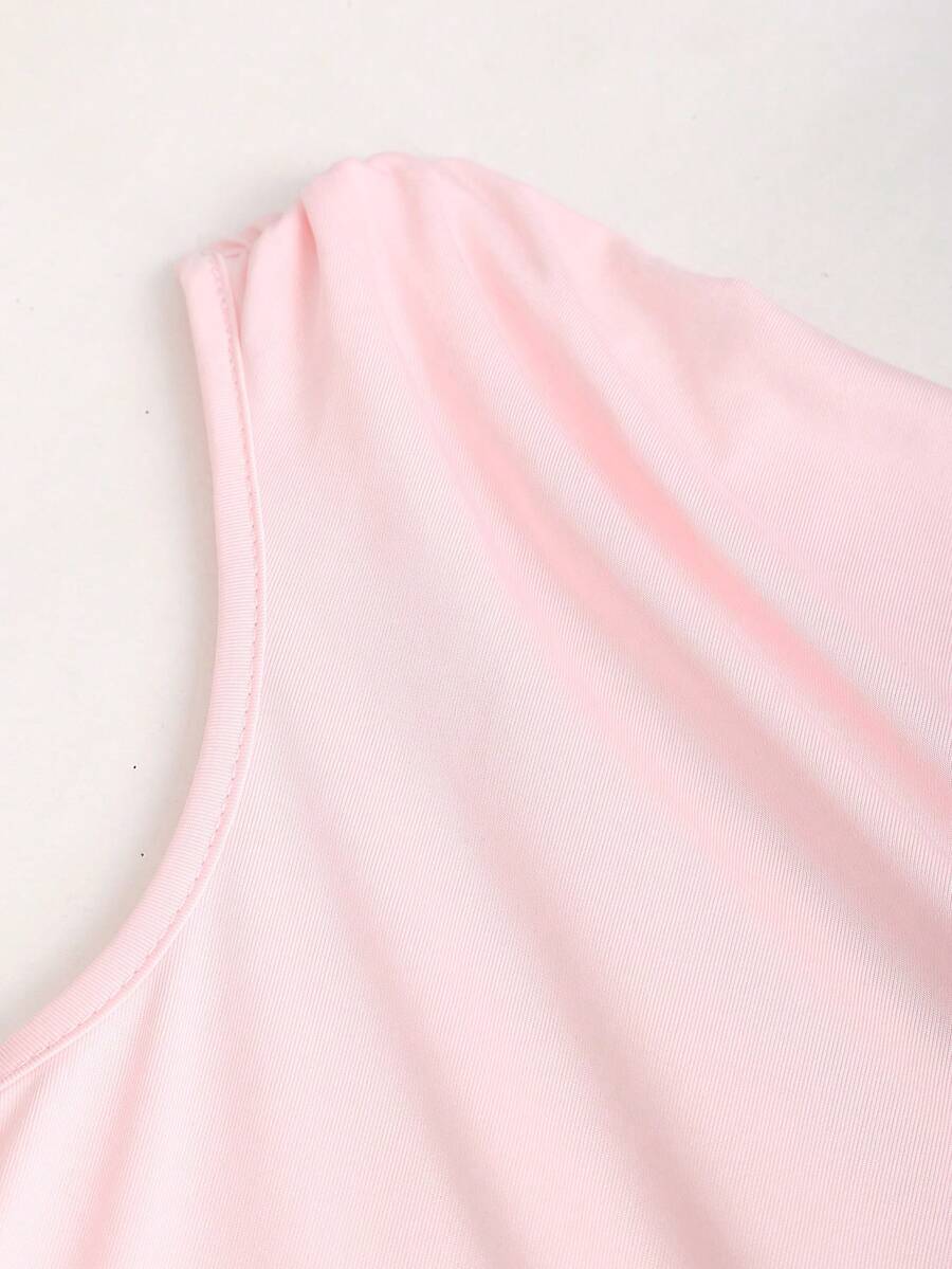 Women's Asymmetric Shoulder Wrap Dress With Floral Print Ruffle Hem Elegant Cake Mini Dress Sexy Casual Romantic Summer Fashion Wear